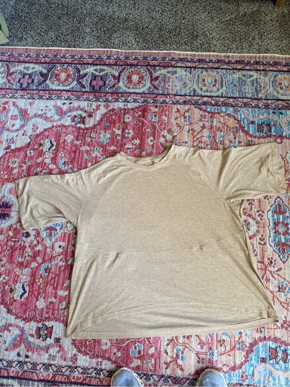 Beige Crewneck Short-Sleeve Shirt